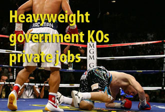 Lay off private sector with public sector layoffs