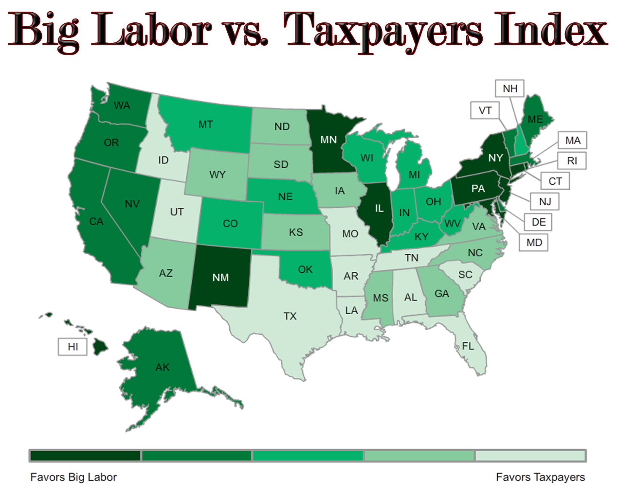 Big Labor vs. Taxpayers Index